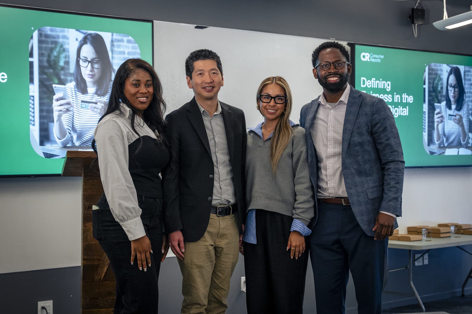 Selected Builders team with Consumer Reports branding at the Fairness by Design Tech Sprint, Atlanta, April 2026